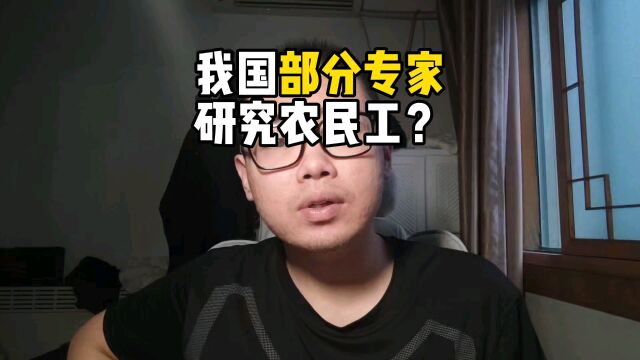 我国部分专家研究农民工