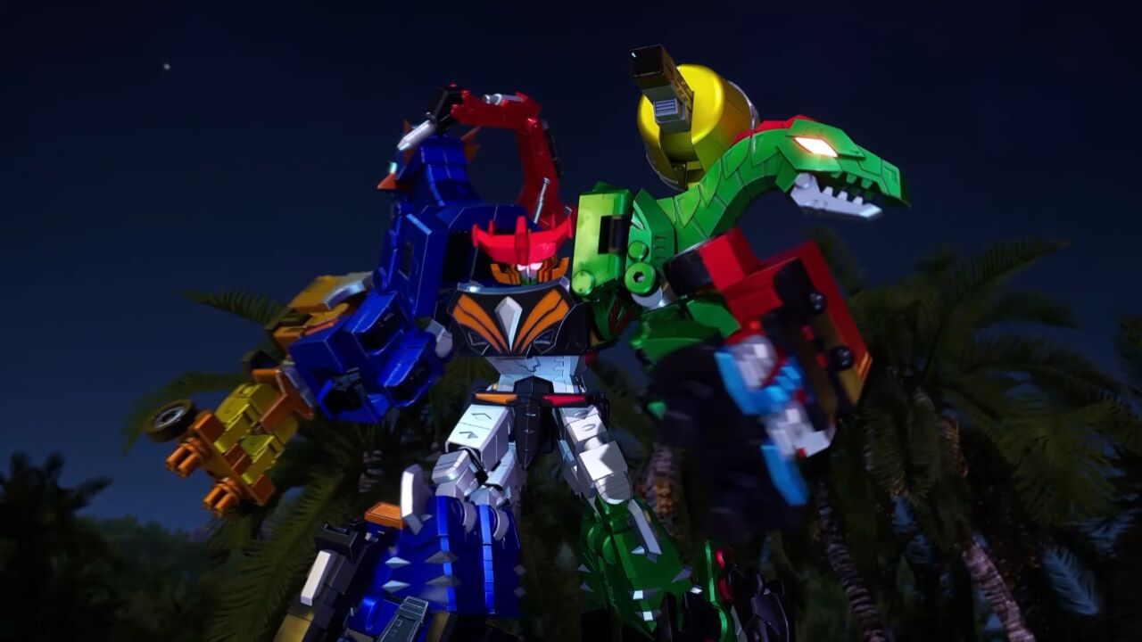 心奇爆龙战车x3火山战斗