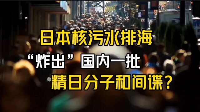 日本核污水排海,“炸出”国内一批精日分子和间谍?