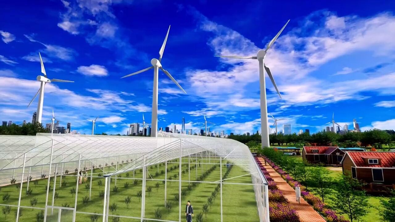 锯齿连栋大棚效果图展示