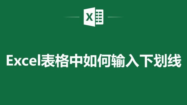 Excel表格中输入信息内容下划线,你学会了么