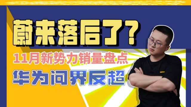 11月新势力销量:除了哪吒都在增长?蔚来跌宕起伏问界遥遥领先!