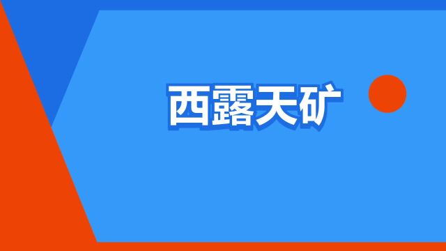 “西露天矿”是什么意思?