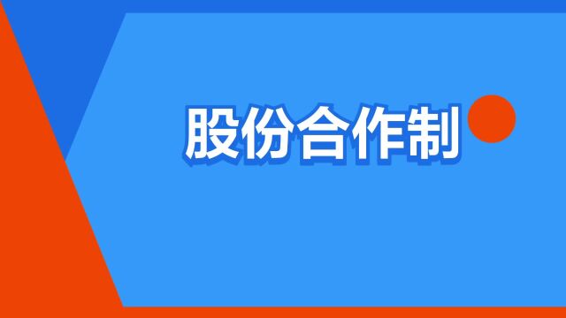 “股份合作制”是什么意思?