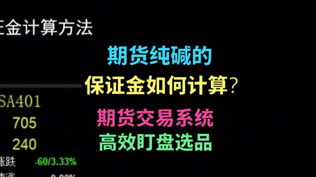 期货纯碱的保证金如何计算?