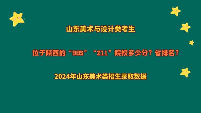 山东美术与设计类考生,陕西“985”“211”院校,多少分?省排名