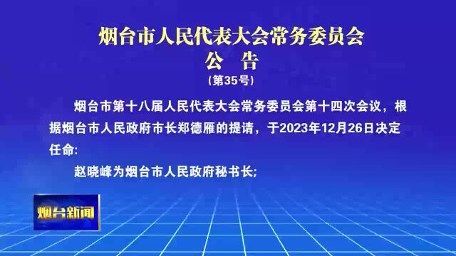 烟台市人民代表大会常务委员会公告(第35号)