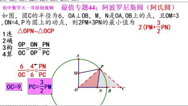 初中数学几何最值专题44.15:阿波罗尼斯圆