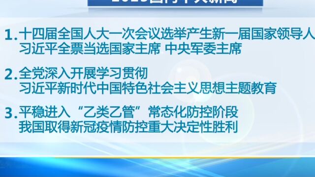 中央广播电视总台发布2023国内十大新闻,国际十大新闻