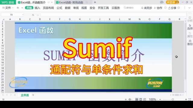 【Excel函数】SUMIF函数简介(单条件求和与通配符)