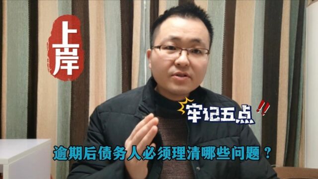 逾期后债务人必须理清哪些问题?牢记这五点,也许对上岸有所帮助