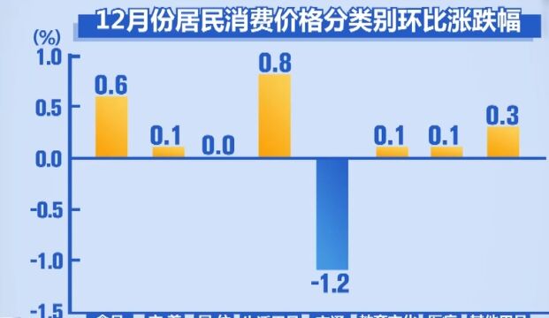 国家统计局:2023年各类商品及服务价格环比变动“6涨1平1降”