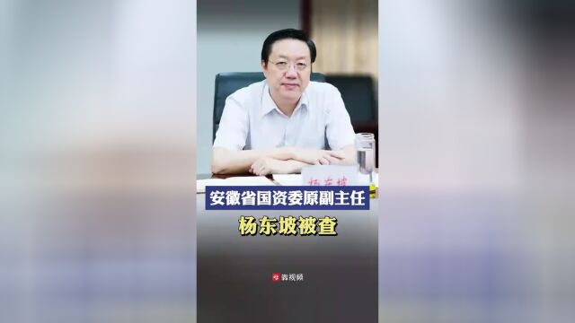 涉嫌严重违纪违法,安徽省国资委原副主任杨东坡被查