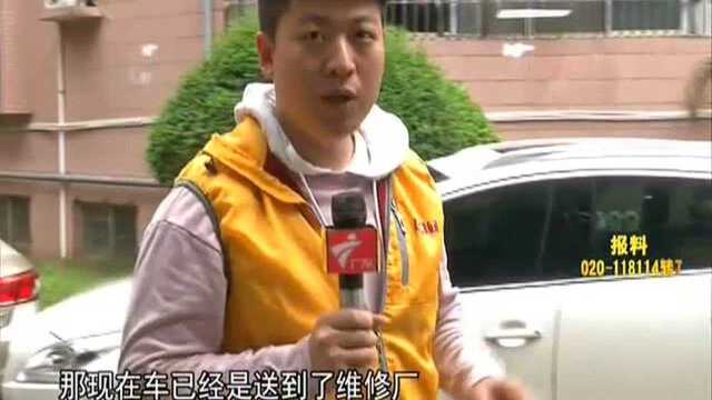 广州白云:砖从“天”降砸穿车窗险伤人 警方调查