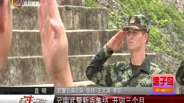 云南武警新兵集结 开训三个月