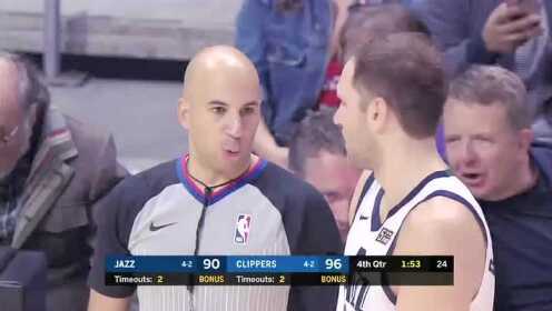 《NBA全场回放》【原声回放】爵士vs快船第4节 莱昂纳德米切尔对飚中投