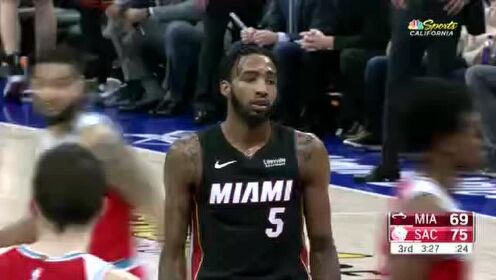 《NBA全场回放》【原声回放】热火vs国王第3节 福克斯博格丹接连命中三分
