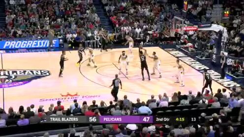 《NBA全场回放》【原声回放】开拓者vs鹈鹕第2节 锡安一飞冲天空接重扣