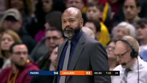 《NBA全场回放》【原声回放】步行者vs骑士第4节 特纳横移三分锁定胜局