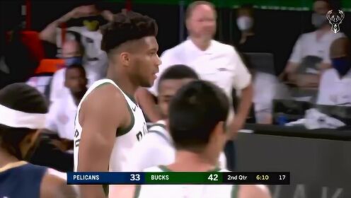 《NBA全场回放》【回放】鹈鹕vs雄鹿第2节 英格拉姆连射三分