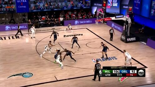 《NBA全场回放》【回放】雄鹿vs魔术第4节 字母哥九天揽月快攻单臂劈扣