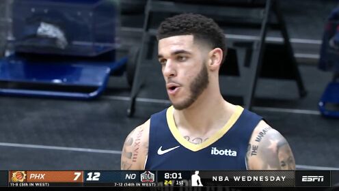 《NBA全场集锦》太阳vs鹈鹕第1节英文解说回放
