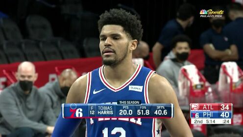 《NBA全场回放》老鹰vs费城第2节英文原声回放