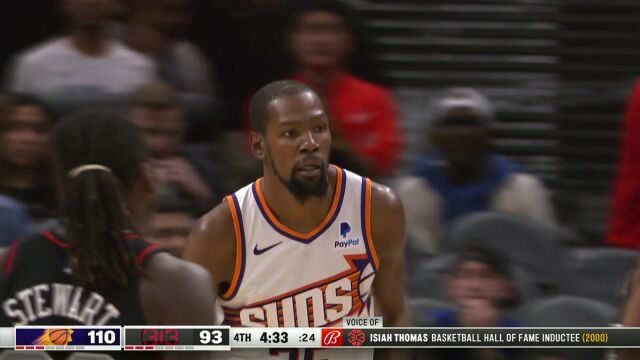 打卡下班！ 杜兰特空切扣篮杀死比赛