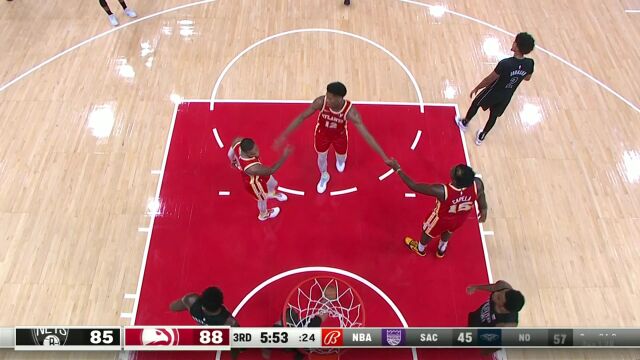 NBA常规赛：篮网vs老鹰第3节中文解说回放