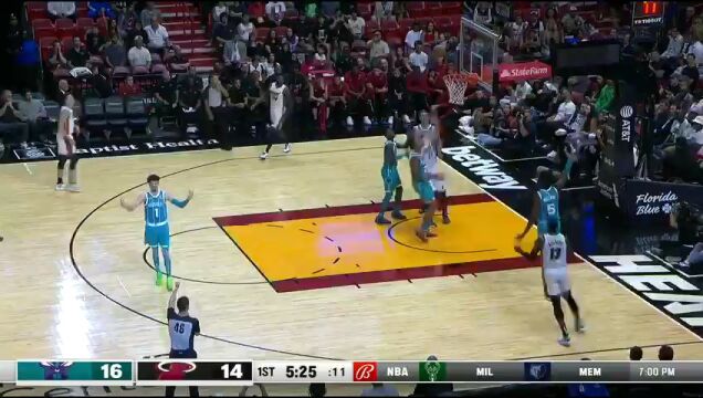 NBA季前赛：黄蜂vs热火第1节中文解说回放