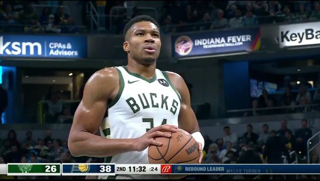 NBA常规赛：雄鹿vs步行者英文原声全场回放