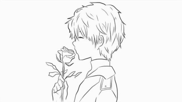 帅气的小男生动漫简笔画