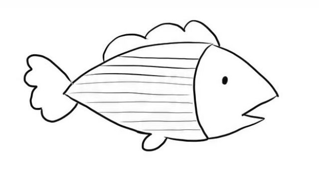 鱼的简笔画法美术图片