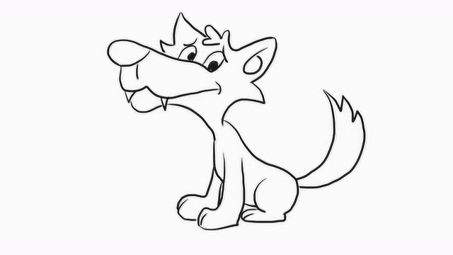 如何画一只凶恶的大灰狼儿童亲子简笔画