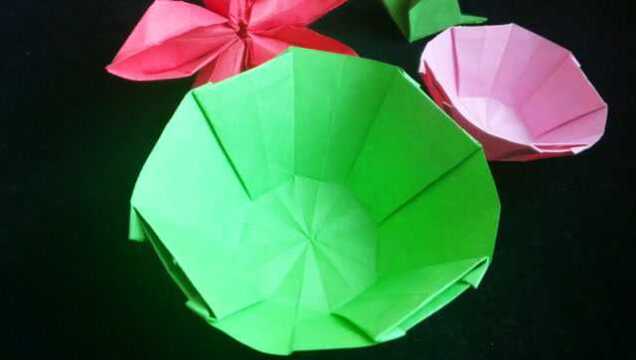 折纸大全图解简单又漂亮的手工立体纸碗的叠法