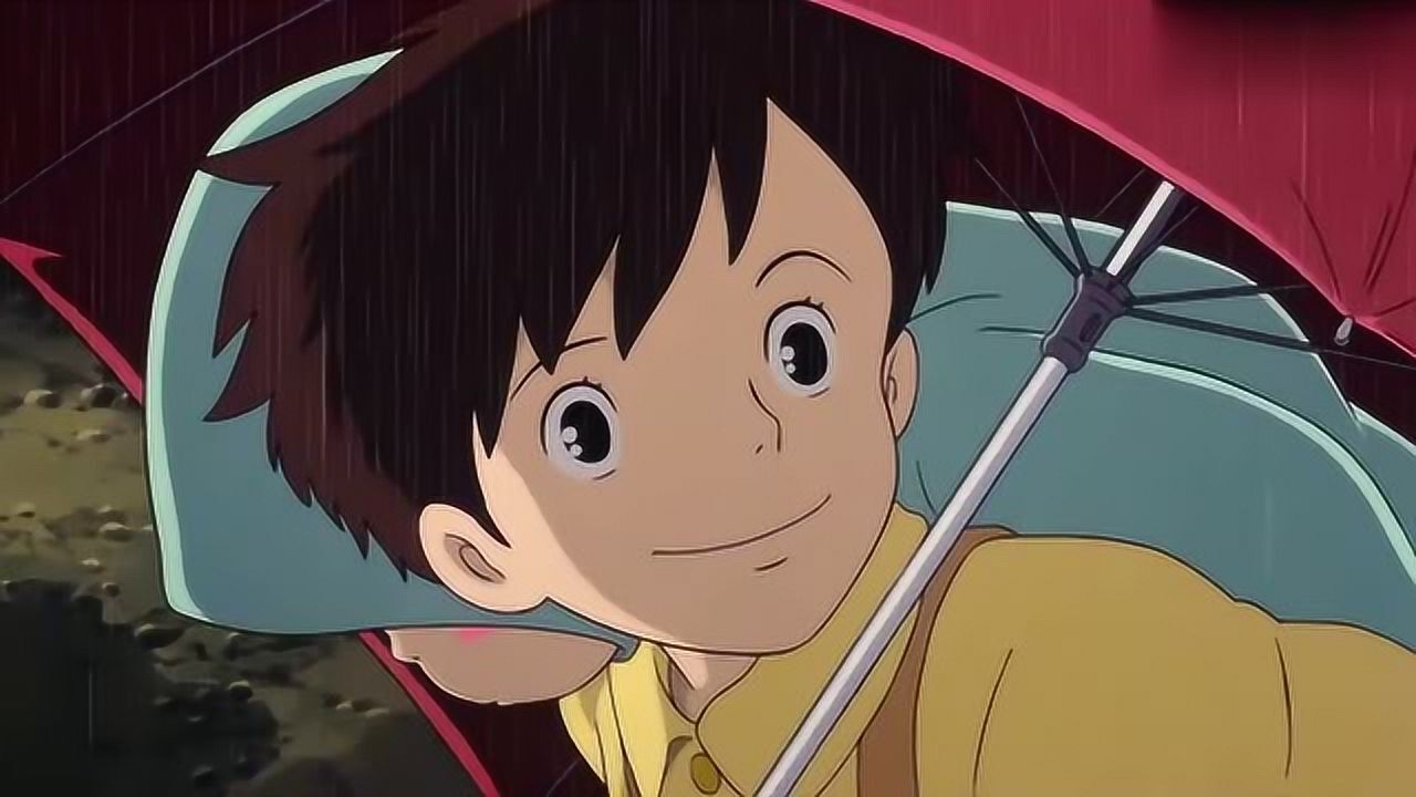 宫崎骏龙猫之草壁皋月雨伞借给大龙猫太呆萌了,大爱!