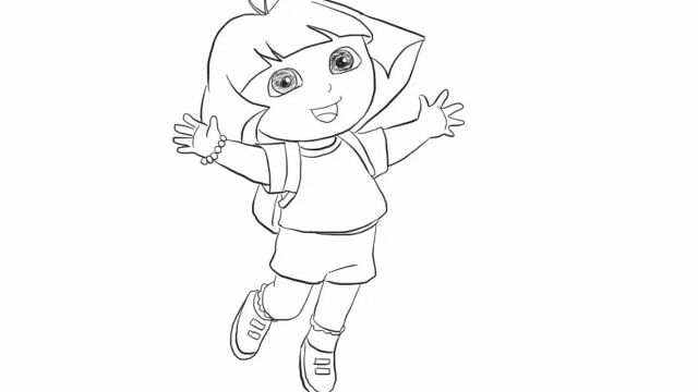 爱探险的朵拉幼儿亲子简笔画 宝宝轻松学画画