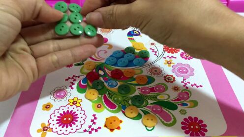 儿童创意小手工玩具孔雀纽扣贴画