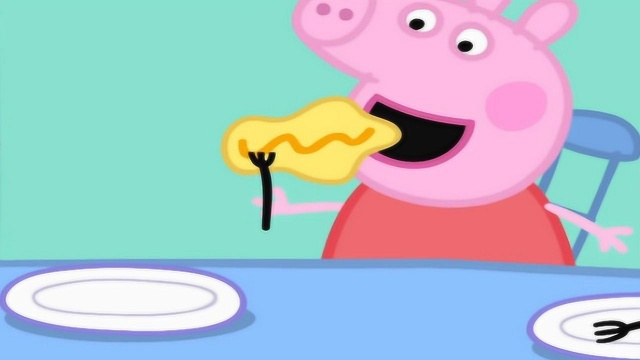 小猪佩奇坚持每天吃早饭身体棒 佩奇吃健康食物