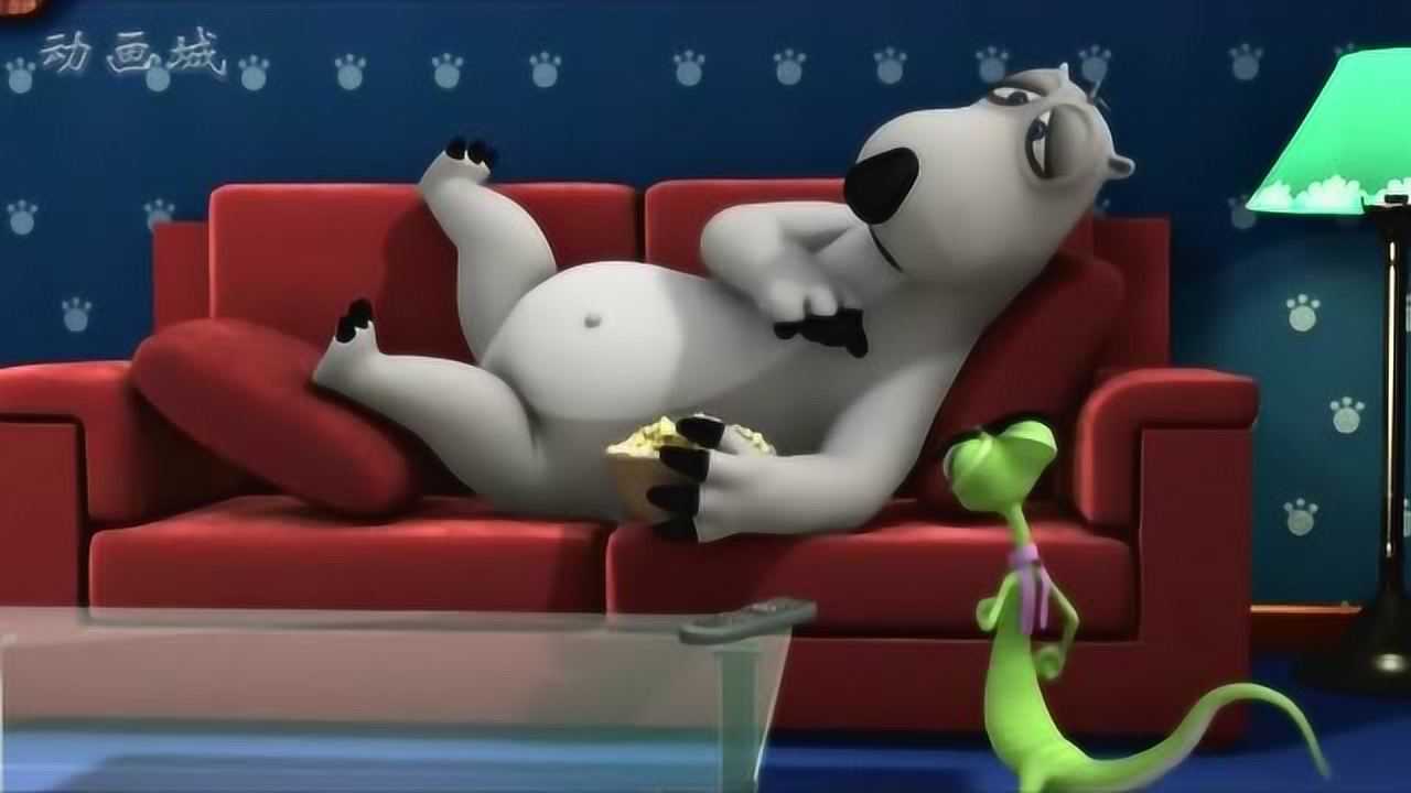 倒霉熊:倒霉熊这是怎么啦?无力的躺在沙发上.