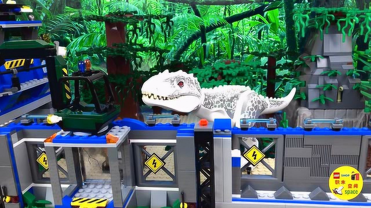 乐高积木动画短片侏罗纪世界暴虐迅猛龙vs雷克斯霸王龙