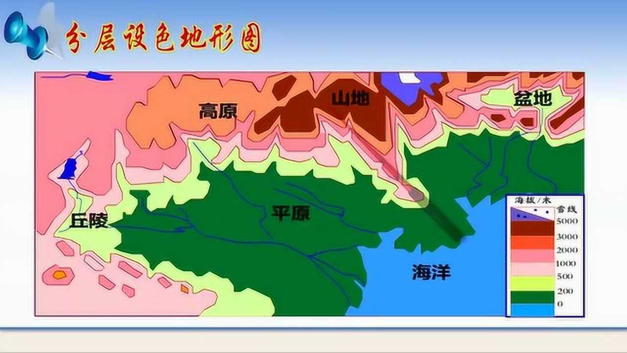 波兰分层设色地形图图片