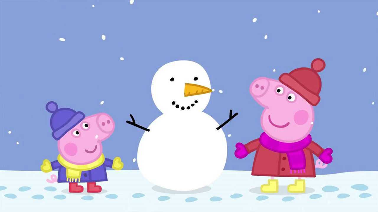 《小猪佩奇》下雪好高兴,一起搭雪人!