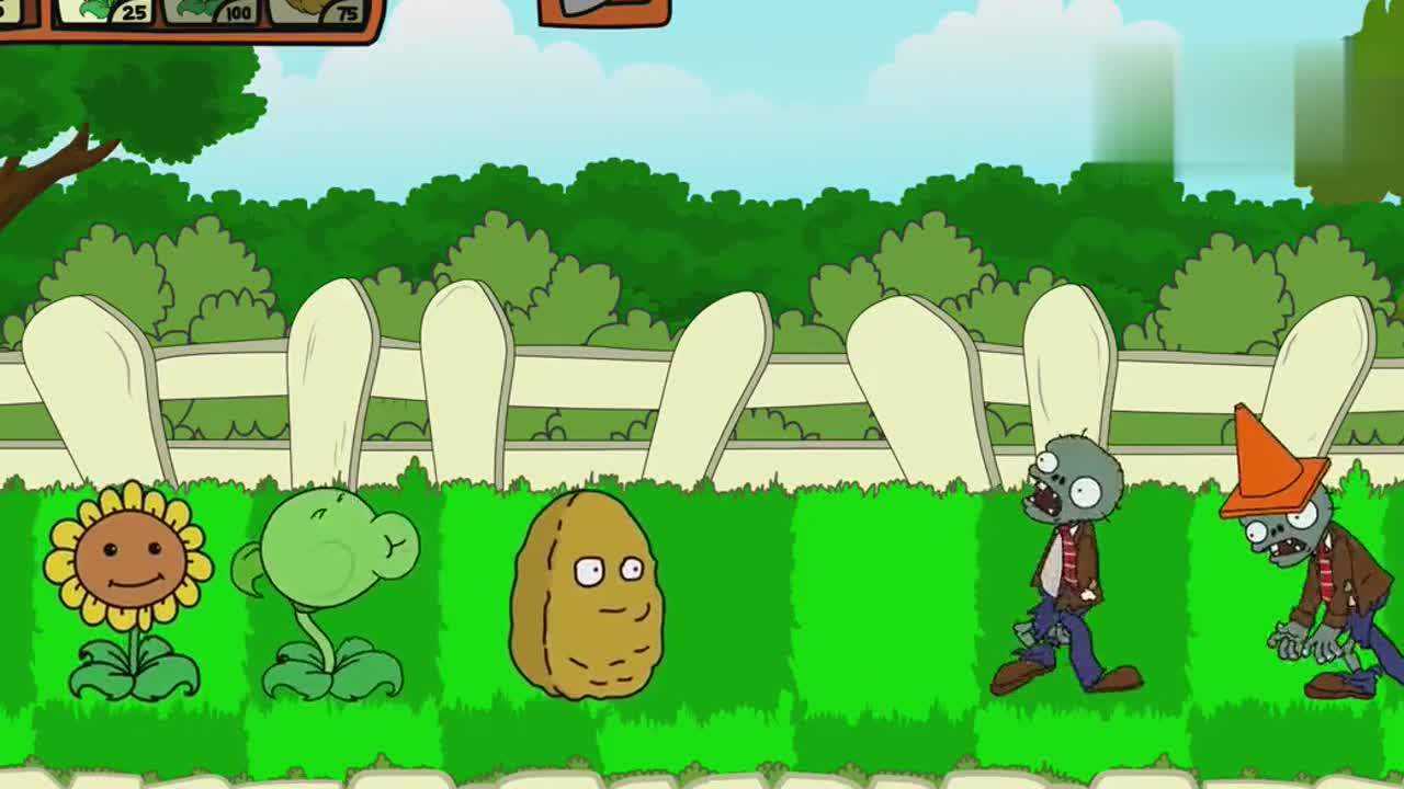 《植物大战僵尸》铁桶与路障小鬼僵尸,居然突遭雷电的突袭,怎么办