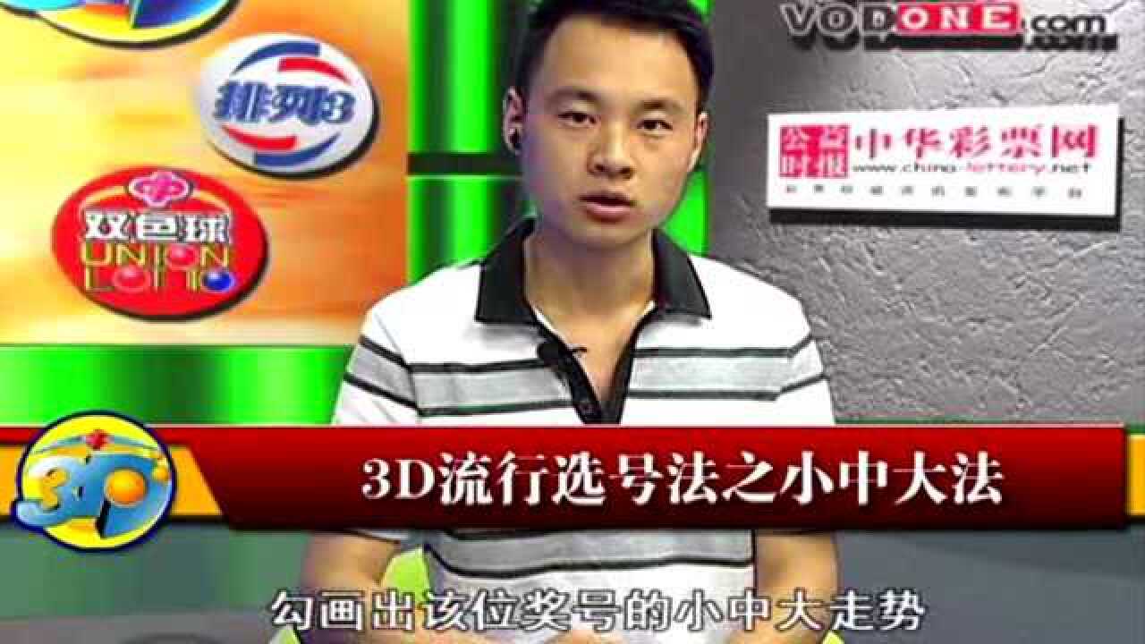 专家说彩:福彩3D选号技巧之小中大选号法腾讯视频}