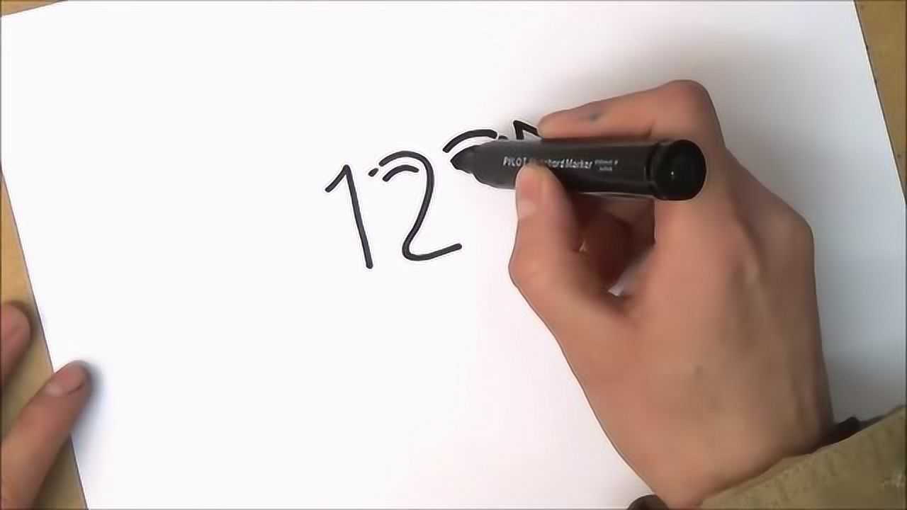 宝宝学画画 教你用数字12画出一位老爷爷 太神奇了