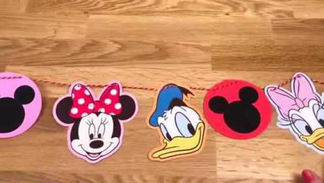 迪士尼玩具MickeyMouse米老鼠娃娃卧室动手制作米妮和米老鼠挂饰