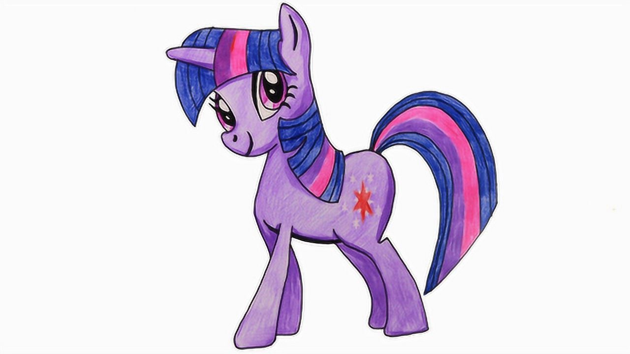 小马宝莉知识渊博的紫悦公主简笔画