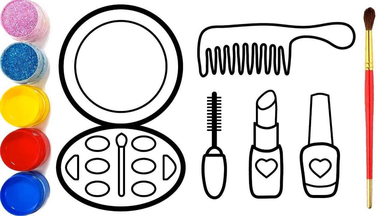 趣味简笔画:画漂亮小梳子 口红 香水瓶