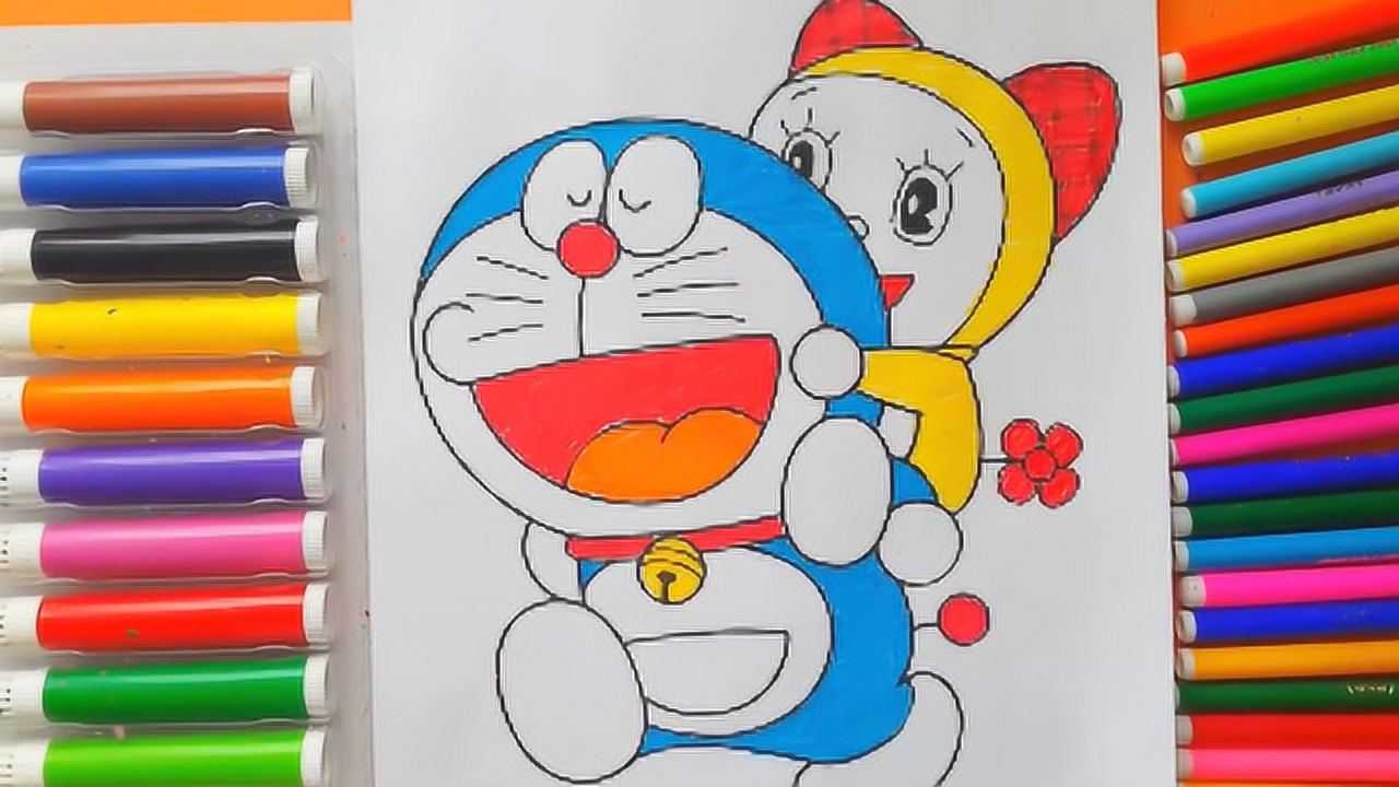 叮当猫简笔画涂色教程2